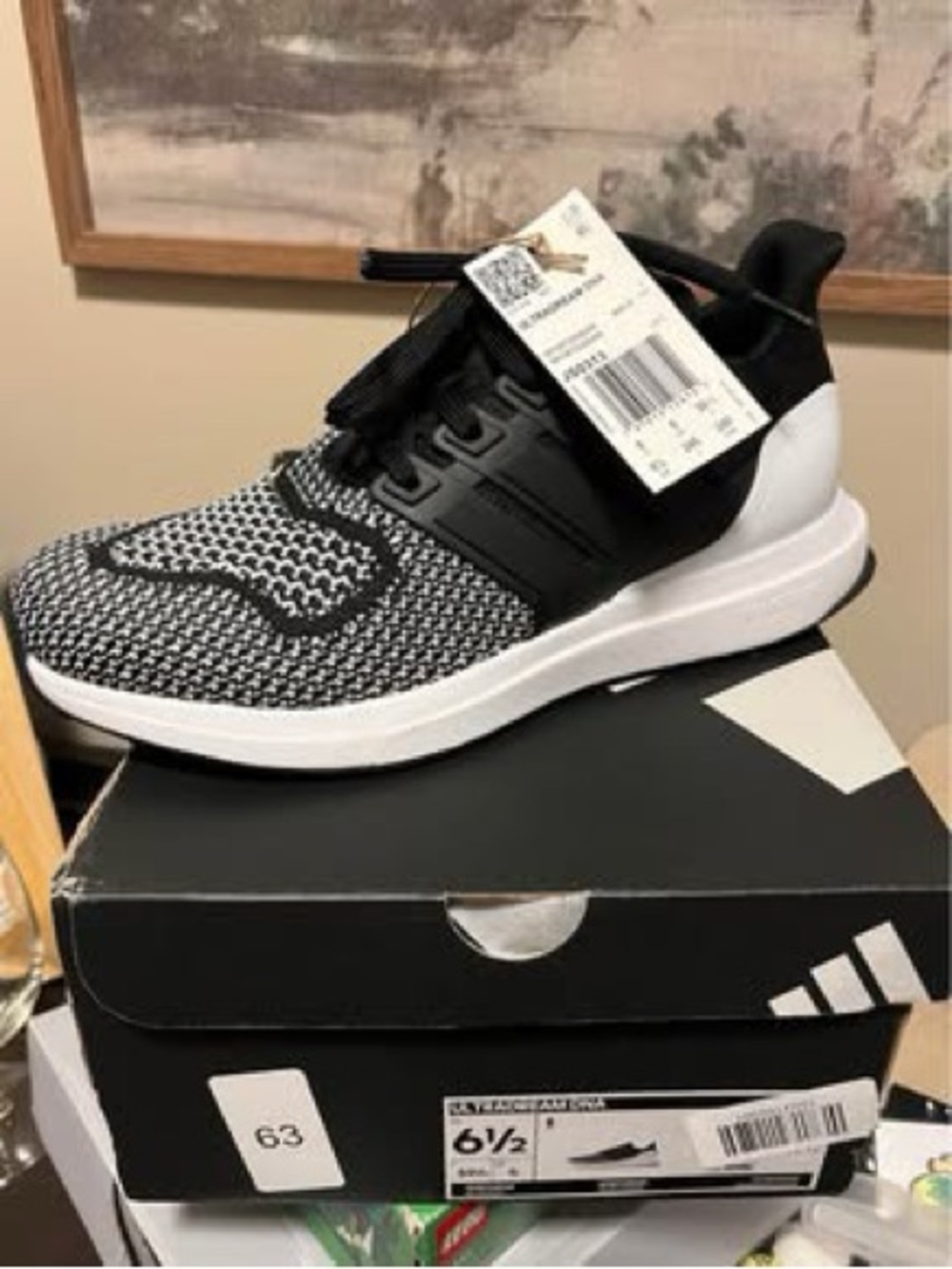 adidas Black & White Knit Lace-Up Men's Sneakers